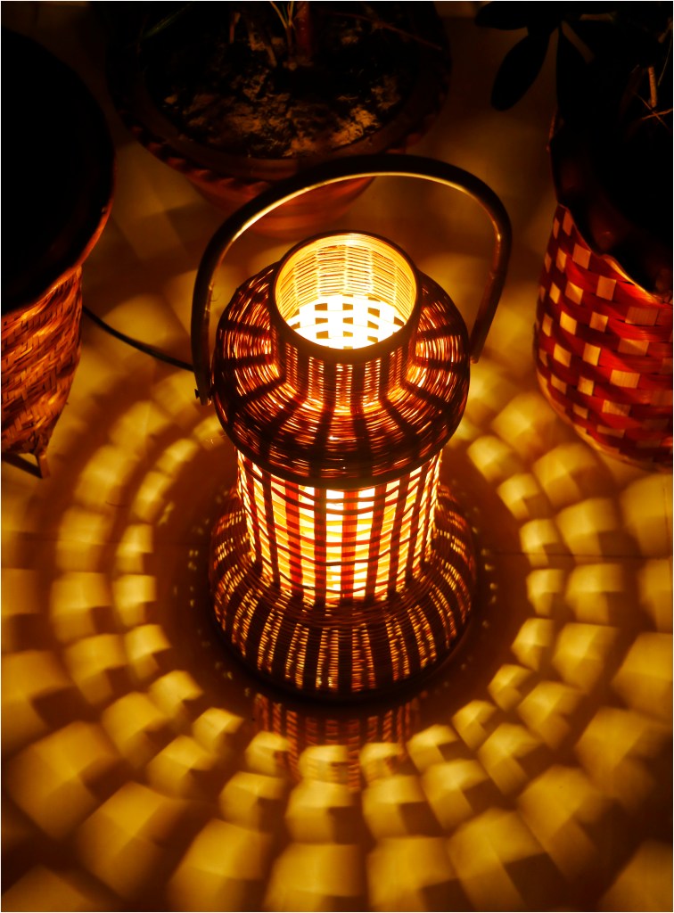 Bamboo Hurricane Lamp