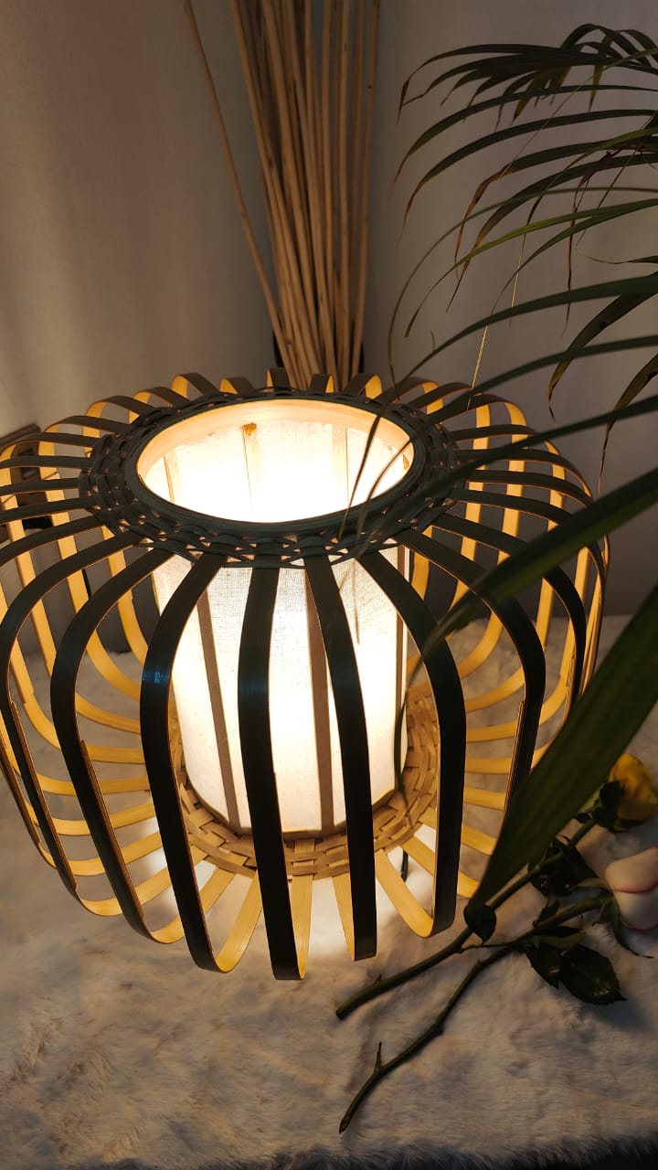 Pumpkin Bamboo Table Lamp - Image 4
