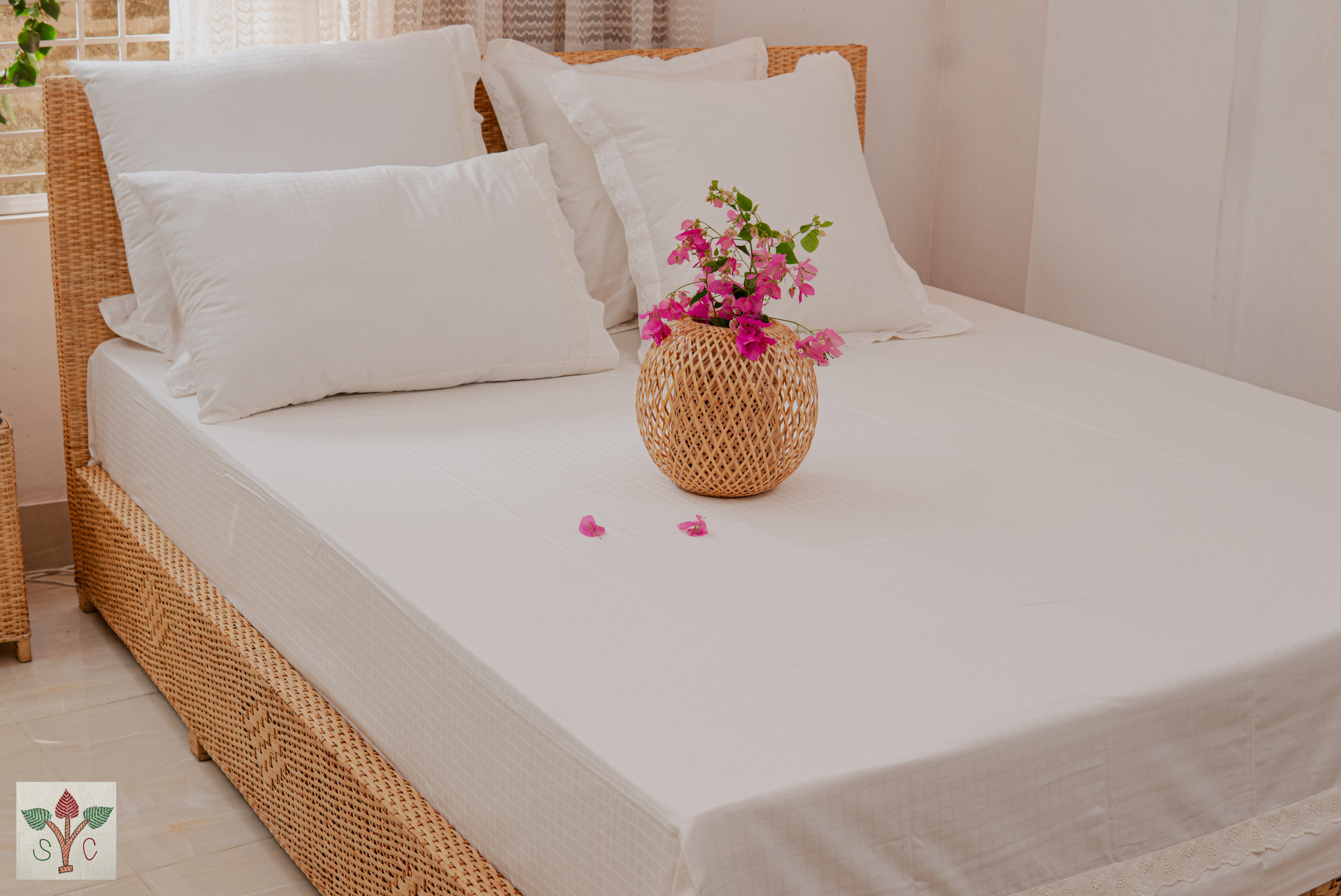 Cream Check Bedding