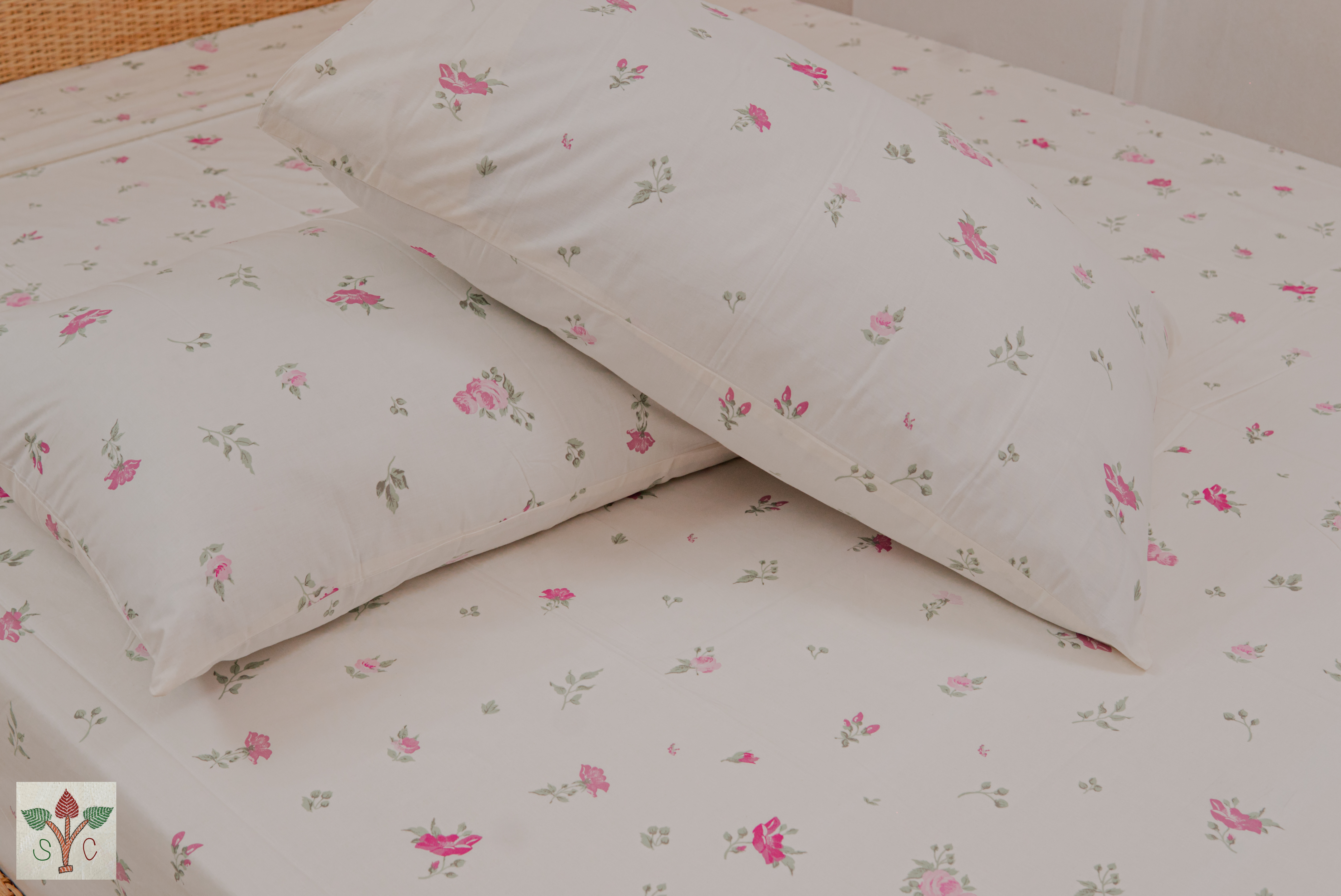 Off White Pink Flowers Bedding - Image 7